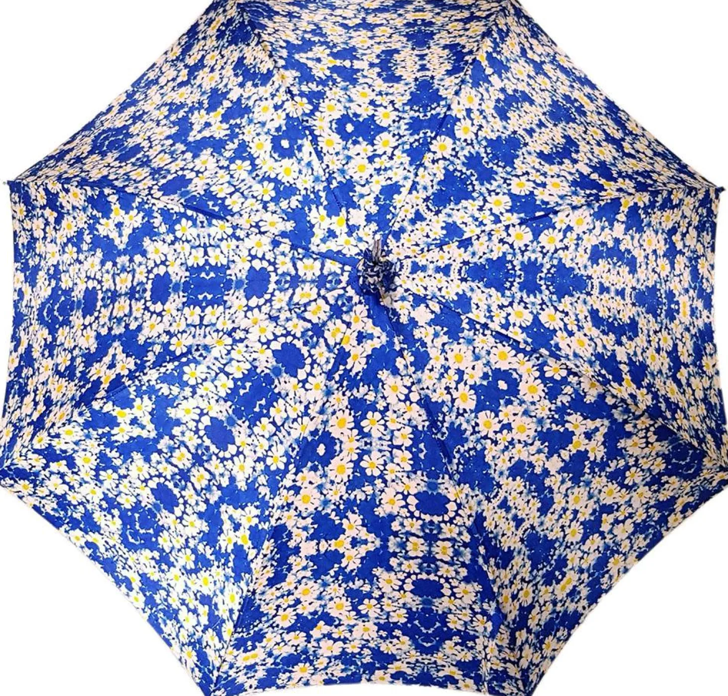 Flowered Marguerite Parasol - Blue Leather Handle