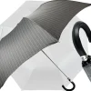 Folding gray striped umbrella for men