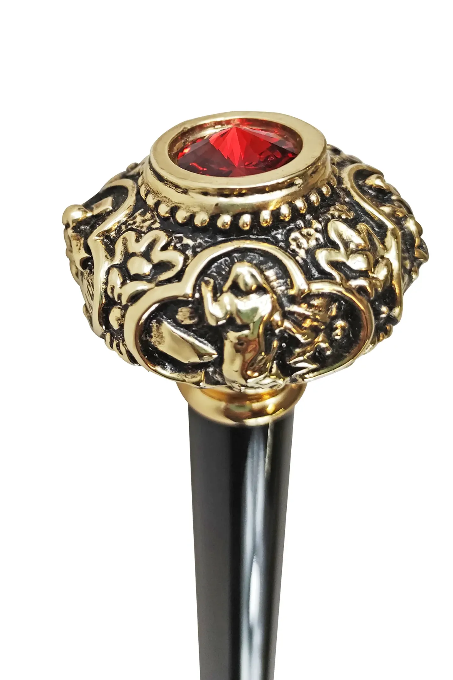 Golden knob with Red crystal