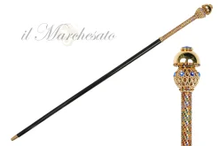 Golden Majesty: 24K Gold-Plated Walking Canes with Crystal Elegance