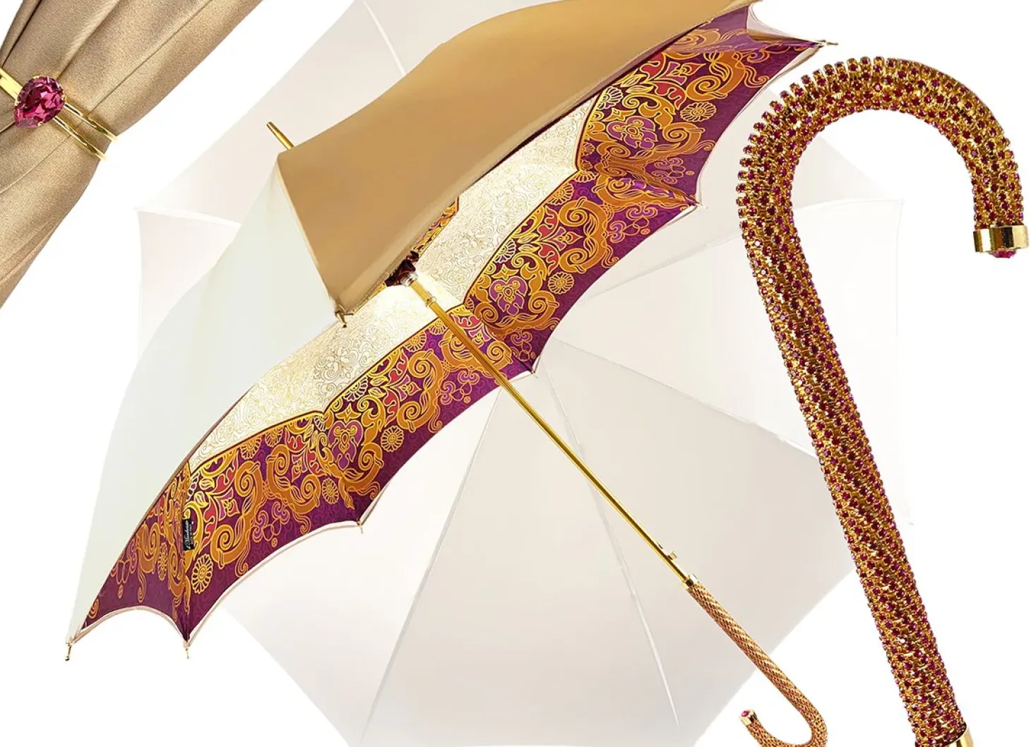 Gorgeous Cream Color Umbrella With Double Fabric