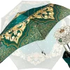 Green and Beige Women's Folding Umbrella