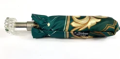 Green and Beige Women's Folding Umbrella