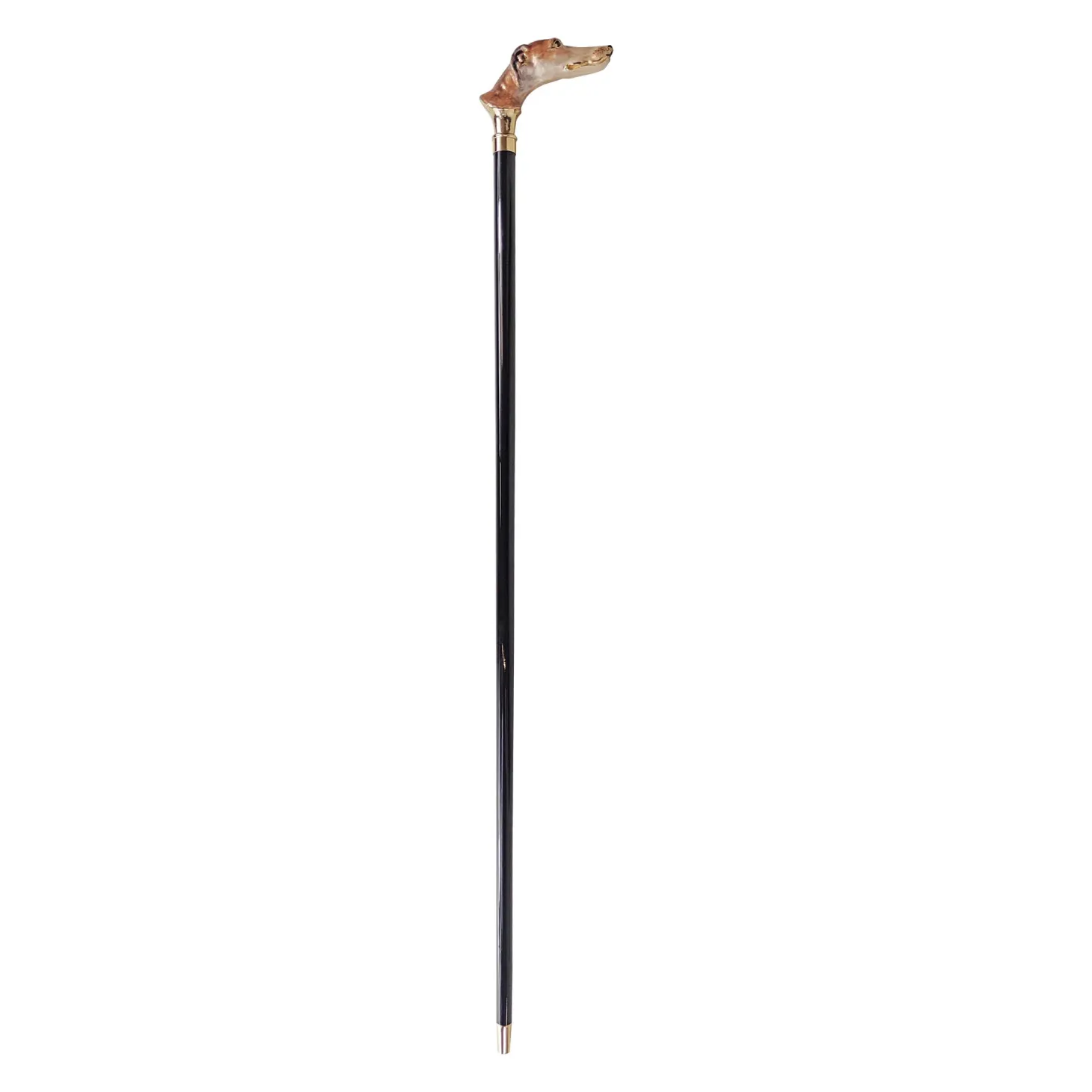 Hand enameled greyhound Walking stick