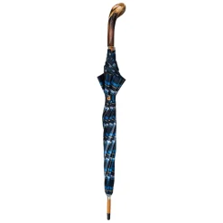 Handcrafted Cotton Umbrella - Natural Chestnut Root Handle il Marchesato Designer