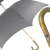Handcrafted Grey Umbrella - Natural Ash Wood-Handle