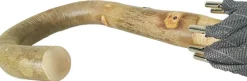 Handcrafted Grey Umbrella - Natural Ash Wood-Handle