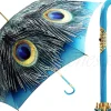 Handcrafted Luxury Peacock Umbrella in a Blue Sky Color Umbrella Fashion