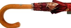 Handcrafted Umbrella - Striped Red And Cream - Shaded Colors - Malacca