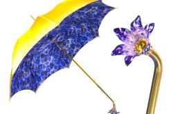 Handcrafted Umbrella with 24K Gold-Plated Hand-Painted Metal Flower Ha