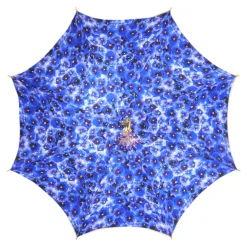 Handcrafted Umbrella with 24K Gold-Plated Hand-Painted Metal Flower Ha