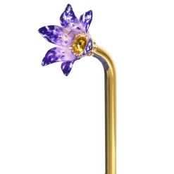 Handcrafted Umbrella with 24K Gold-Plated Hand-Painted Metal Flower Ha
