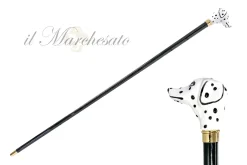 Hand-enameled Dalmatian Dog Walking stick