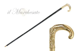 Hand-engraved metal Walking stick - 24K goldplated