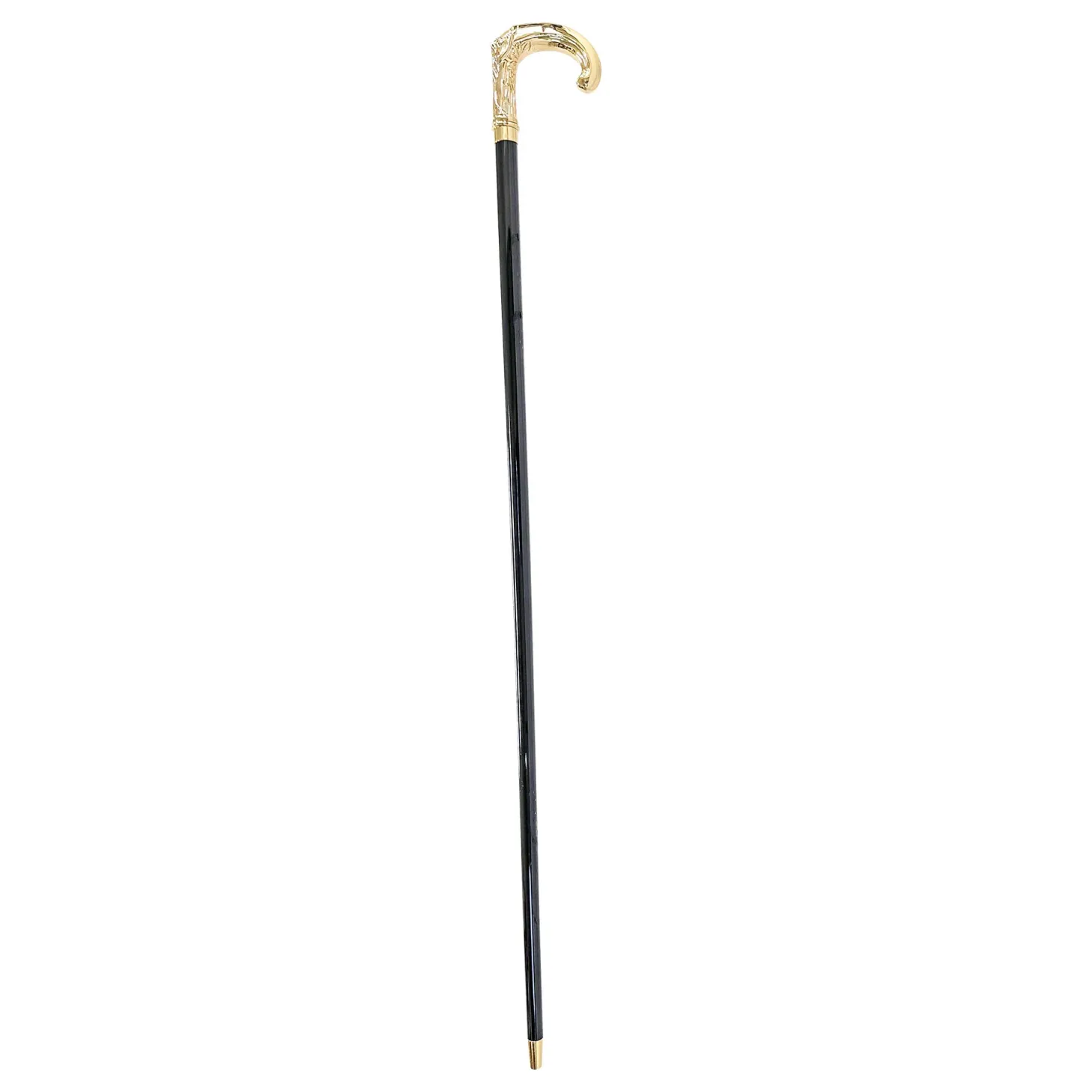 Hand-engraved metal Walking stick - 24K goldplated