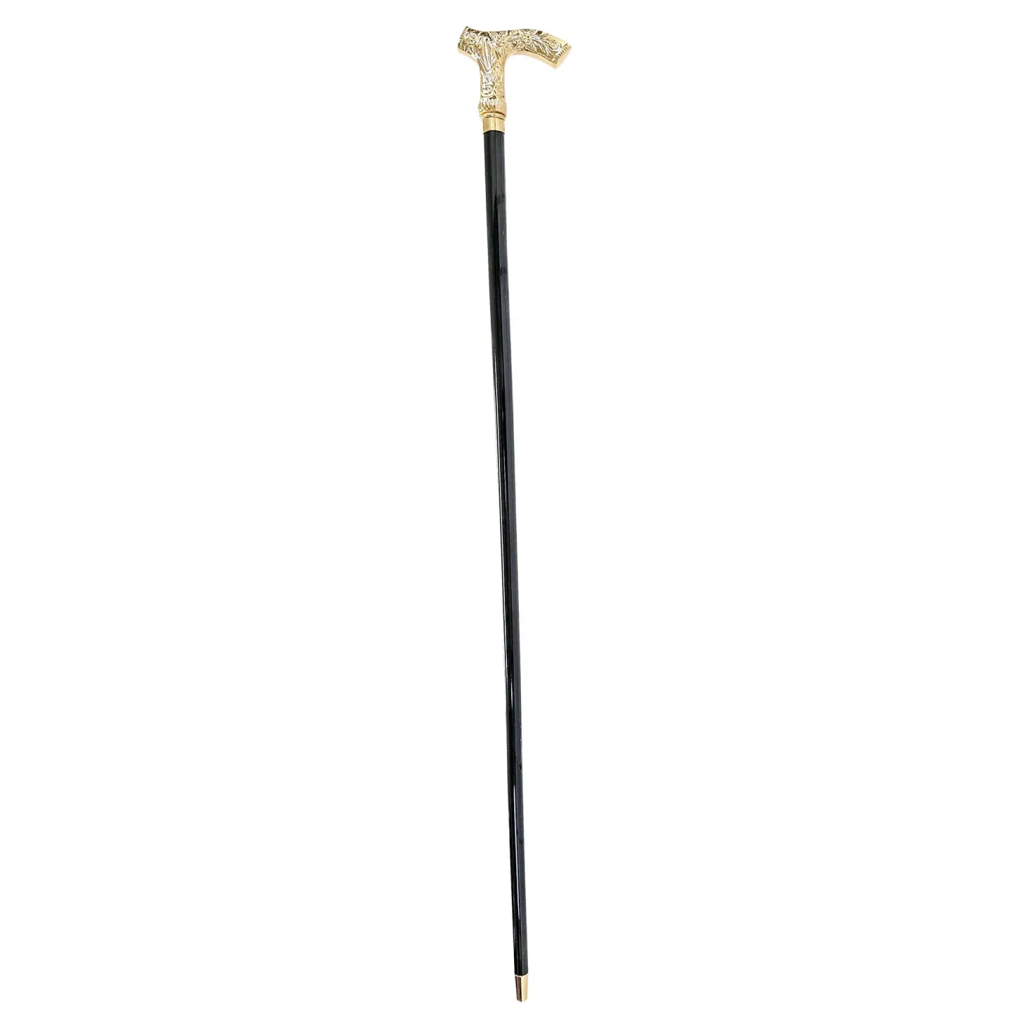 Hand-engraved metal Walking stick - 24K goldplated