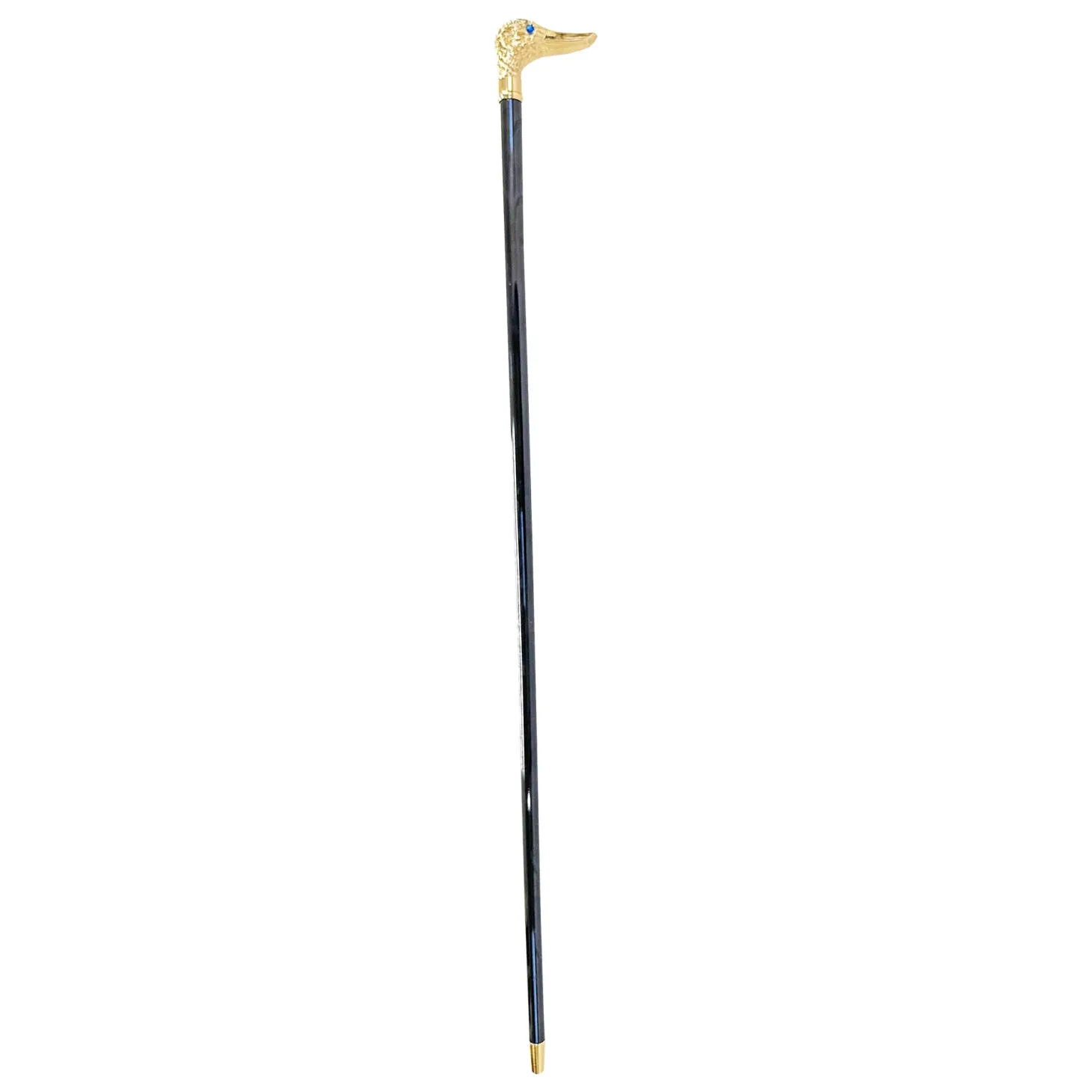 Handmade Duck Walking stick - 24K gold-plated