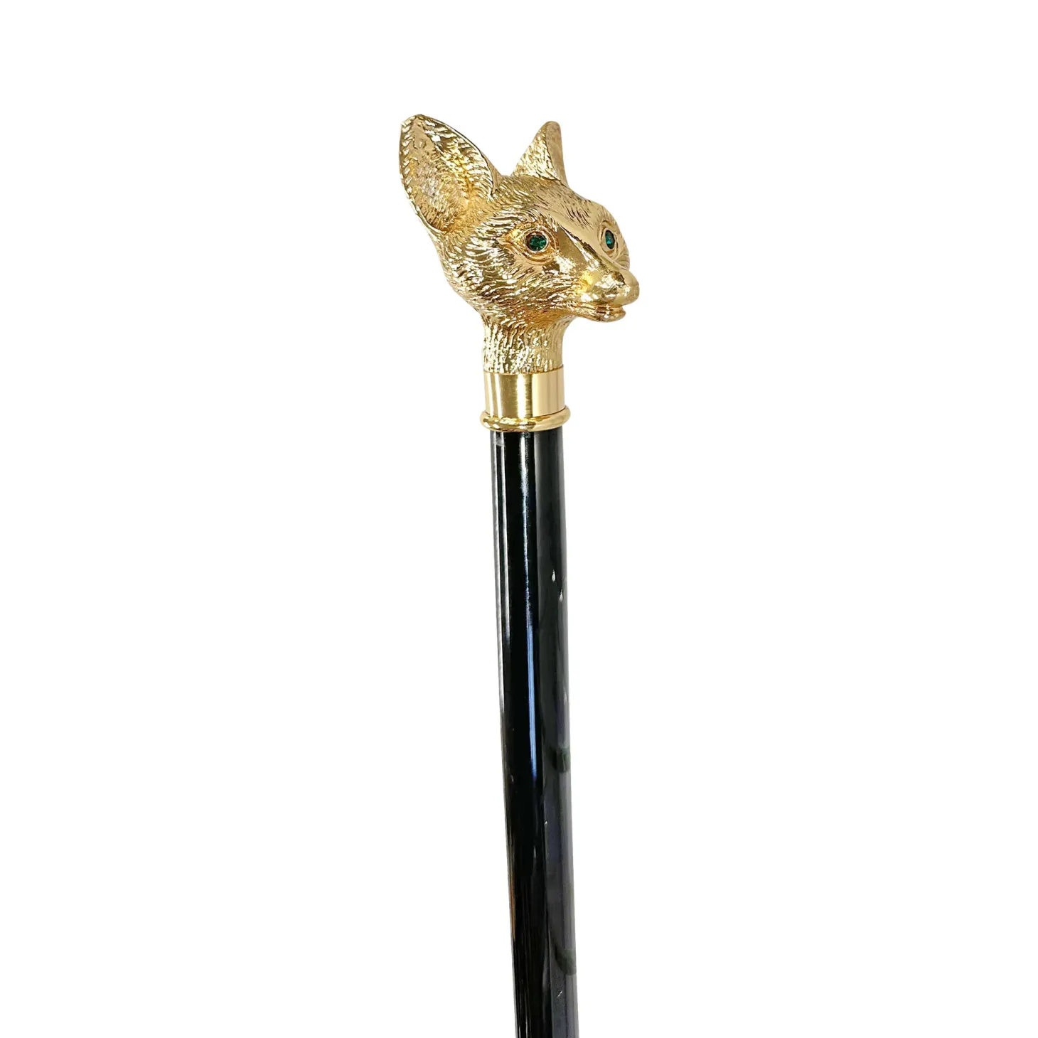 Handmade Fox Walking stick - 24K gold-plated