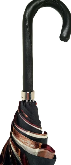 Handmade Men's Umbrella - Striped Red And Cream - Shaded Colors