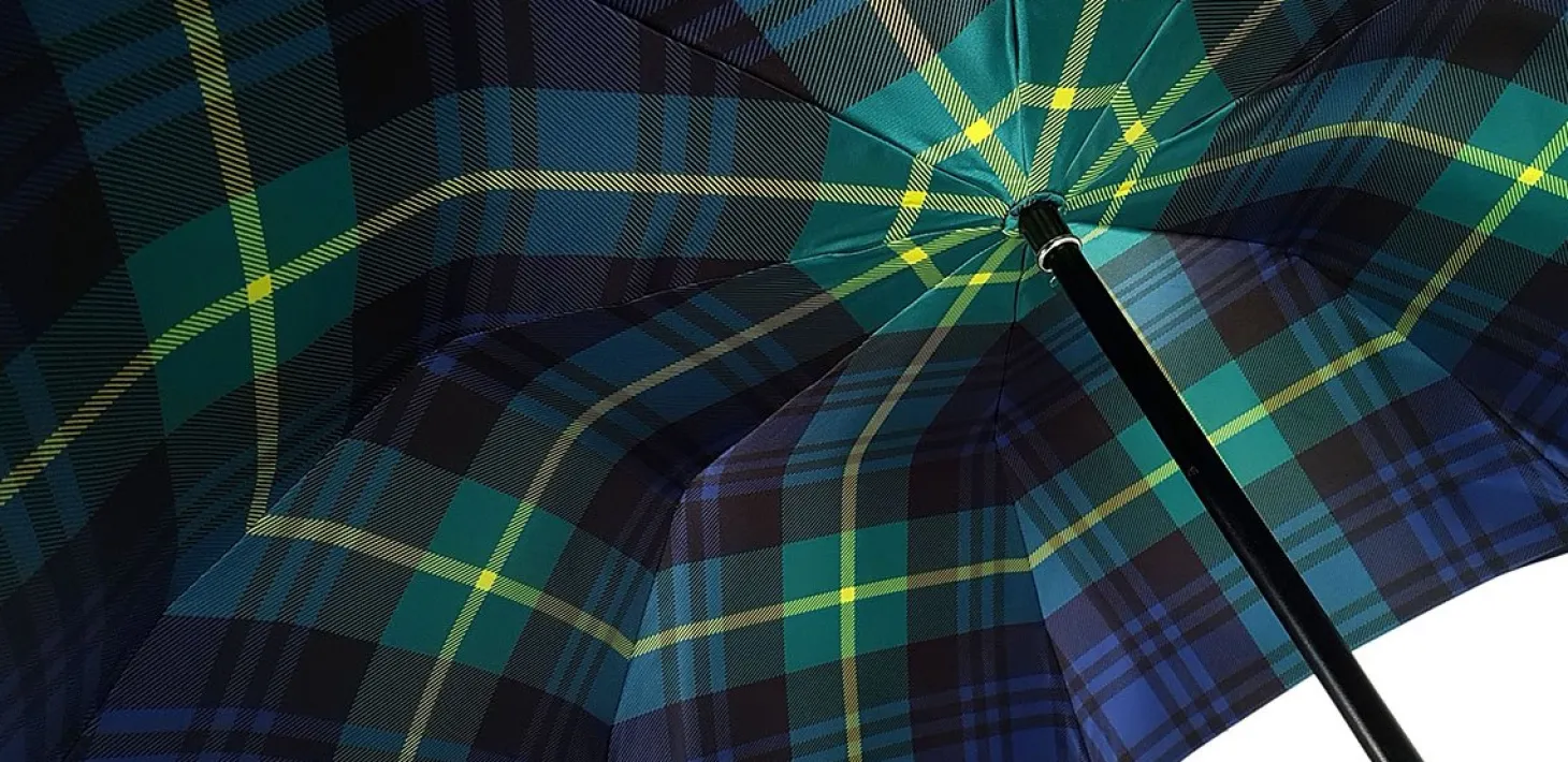 Handmade Men's Umbrella - Tartan Design