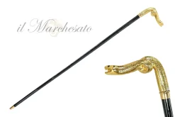 Handmade Snake Walking stick - 24K gold-plated