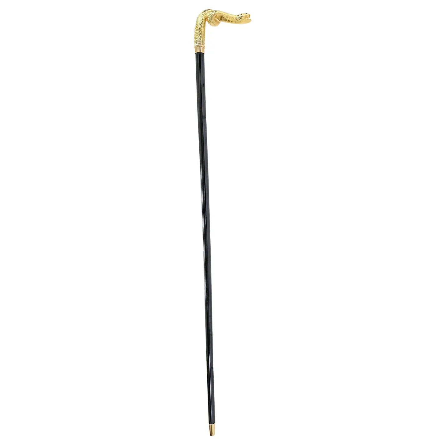 Handmade Snake Walking stick - 24K gold-plated