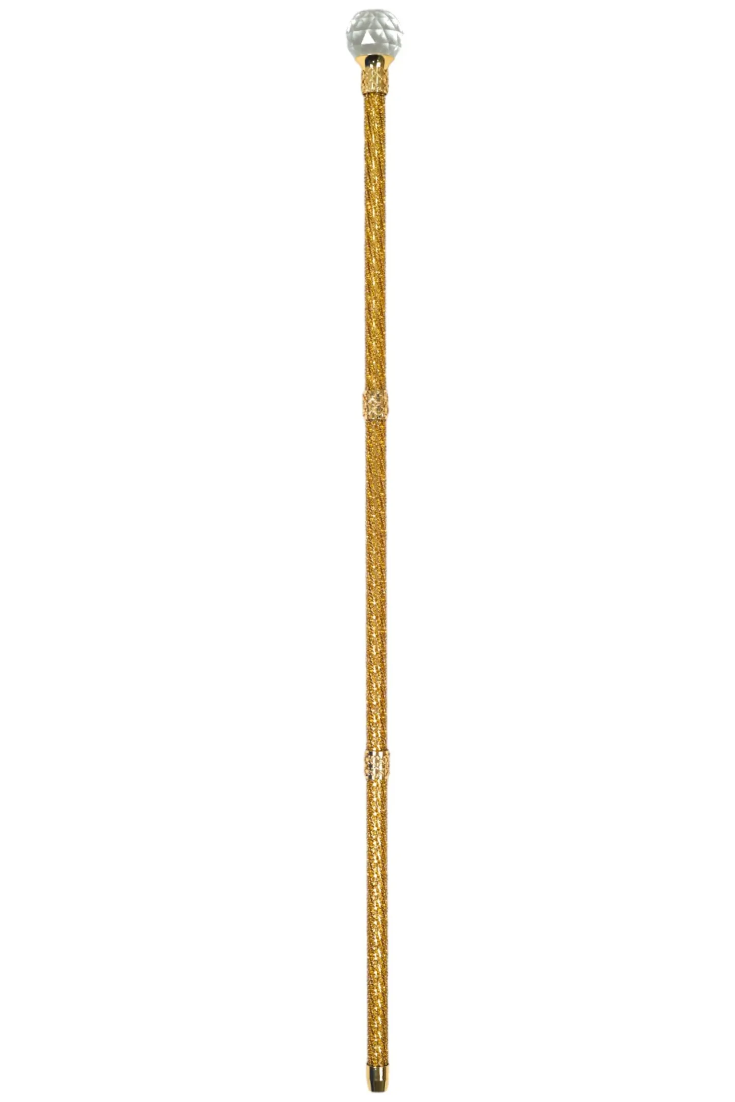 Handmade Topaz Crystal-Encrusted Walking Cane