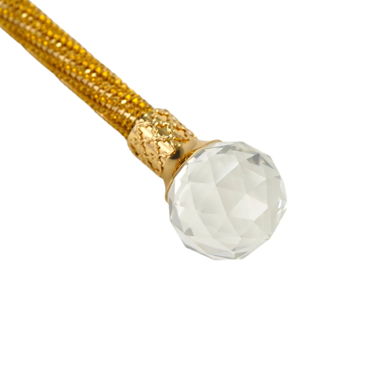 Handmade Topaz Crystal-Encrusted Walking Cane