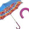 Handmade umbrella in multicolor satin fabric