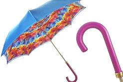 Handmade umbrella in multicolor satin fabric