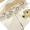 Handmade umbrella with hand-enamelled Dog and Elegant design