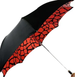 Handmade umbrella with Sphere decorated with red crystals