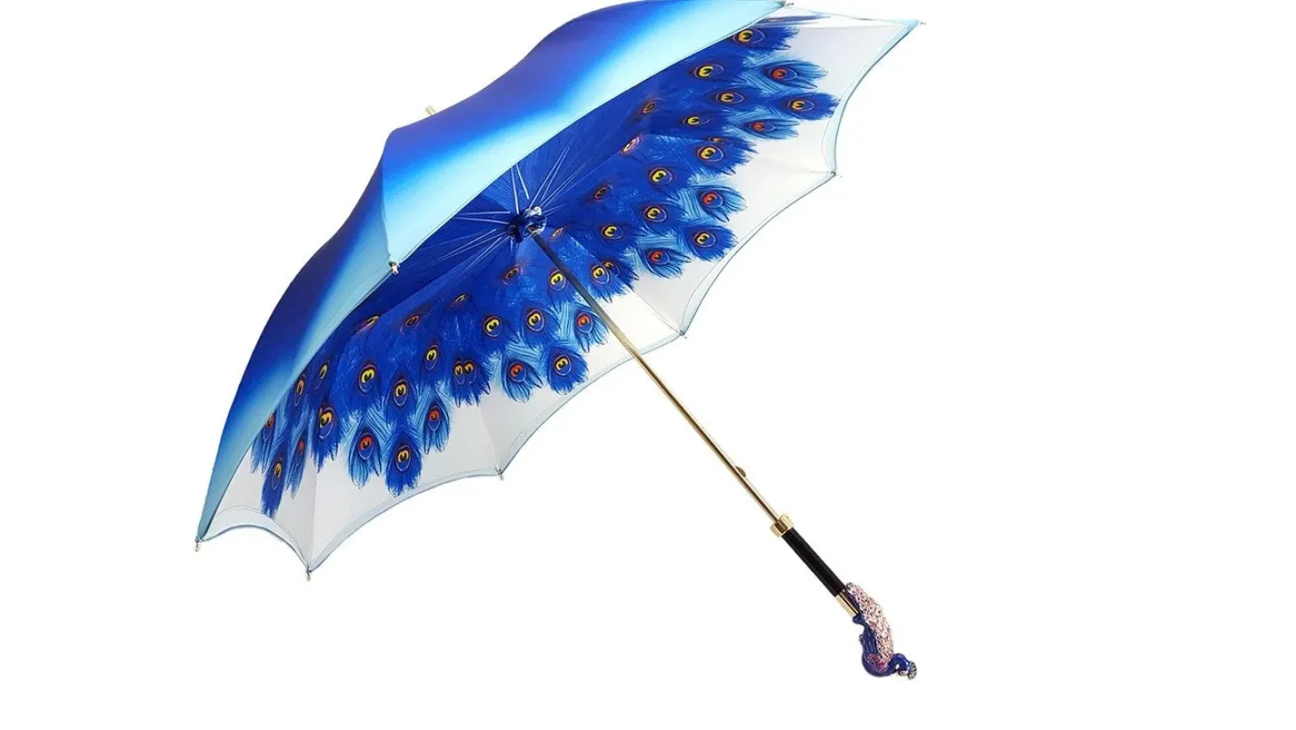 il Marchesato Blue Peacock Umbrella Awesome Fashionable Ladies Umbrella