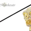 il Marchesato Lux Gold Skull Cane Encrusted with Hundreds Swarovski Cr
