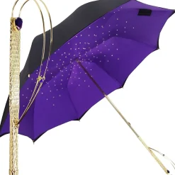 Il Marchesato luxury black-purple double cloth umbrellas Luxury Crystals Umbrellas