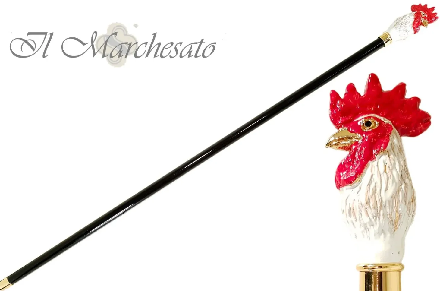il Marchesato Luxury Rooster Walking Cane