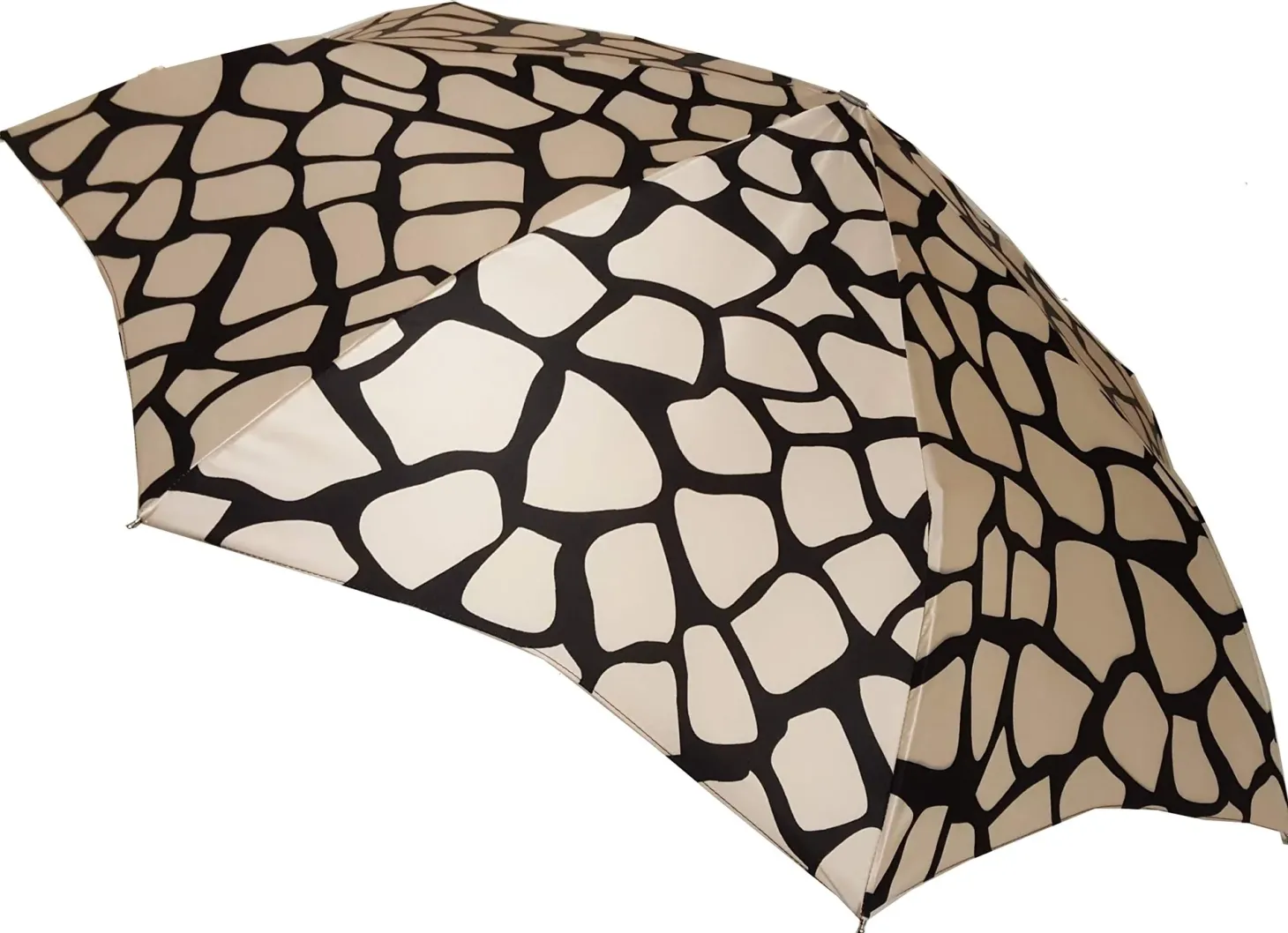 Lightweight Black & Cream Folding Umbrella
