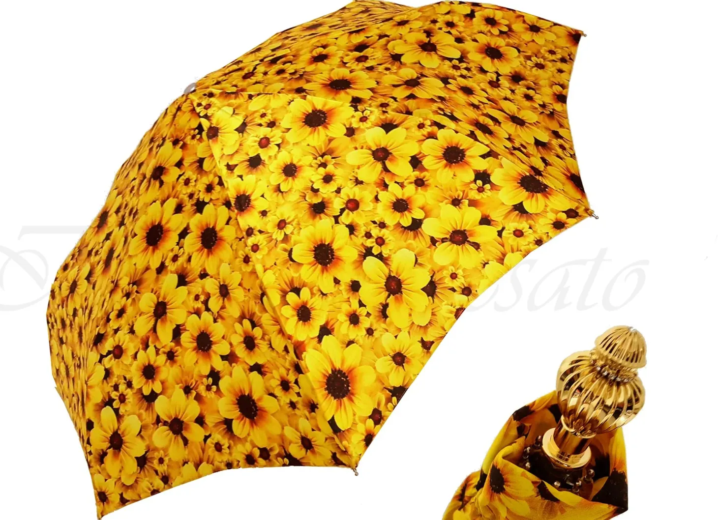 Lightweight Yellow Floral Umbrella