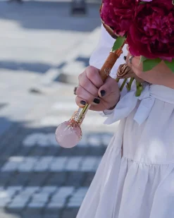 LIMITED COLLECTION - Pink Umbrella with Gold-Plated Handle and Quartz