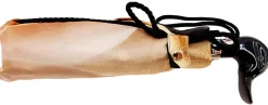 Lotus Women's Folding Umbrella with Black Duck Handle Handmade Mini Umbrellas