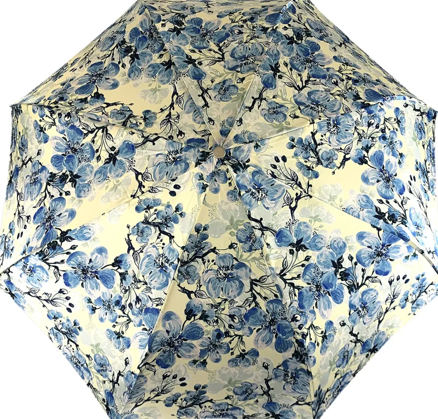 Lovely Folding Umbrella With Blue Poppies Design