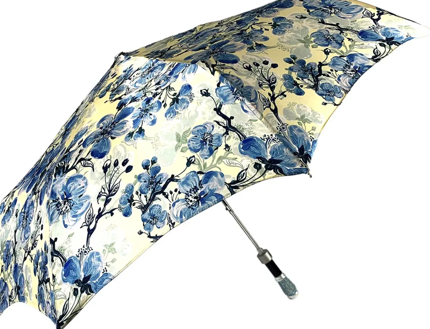 Lovely Folding Umbrella With Blue Poppies Design