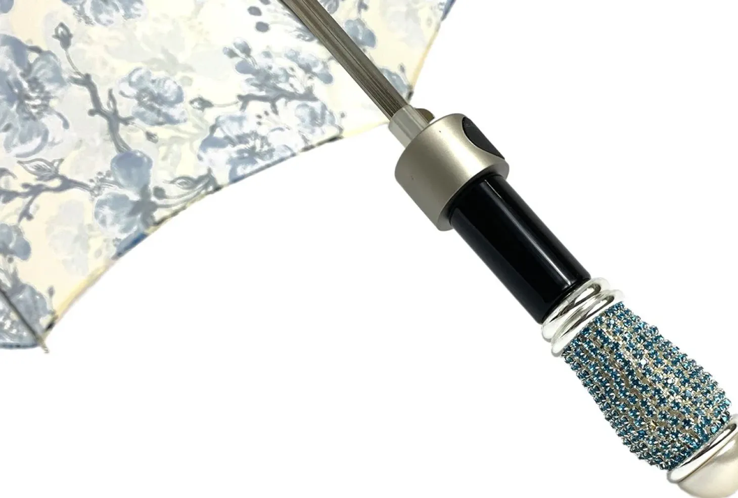 Lovely Folding Umbrella With Blue Poppies Design