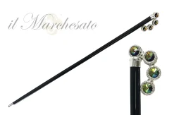 Luxurious Walking stick with multicolor crystals
