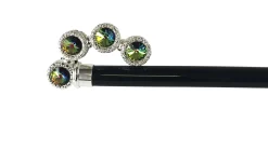 Luxurious Walking stick with multicolor crystals