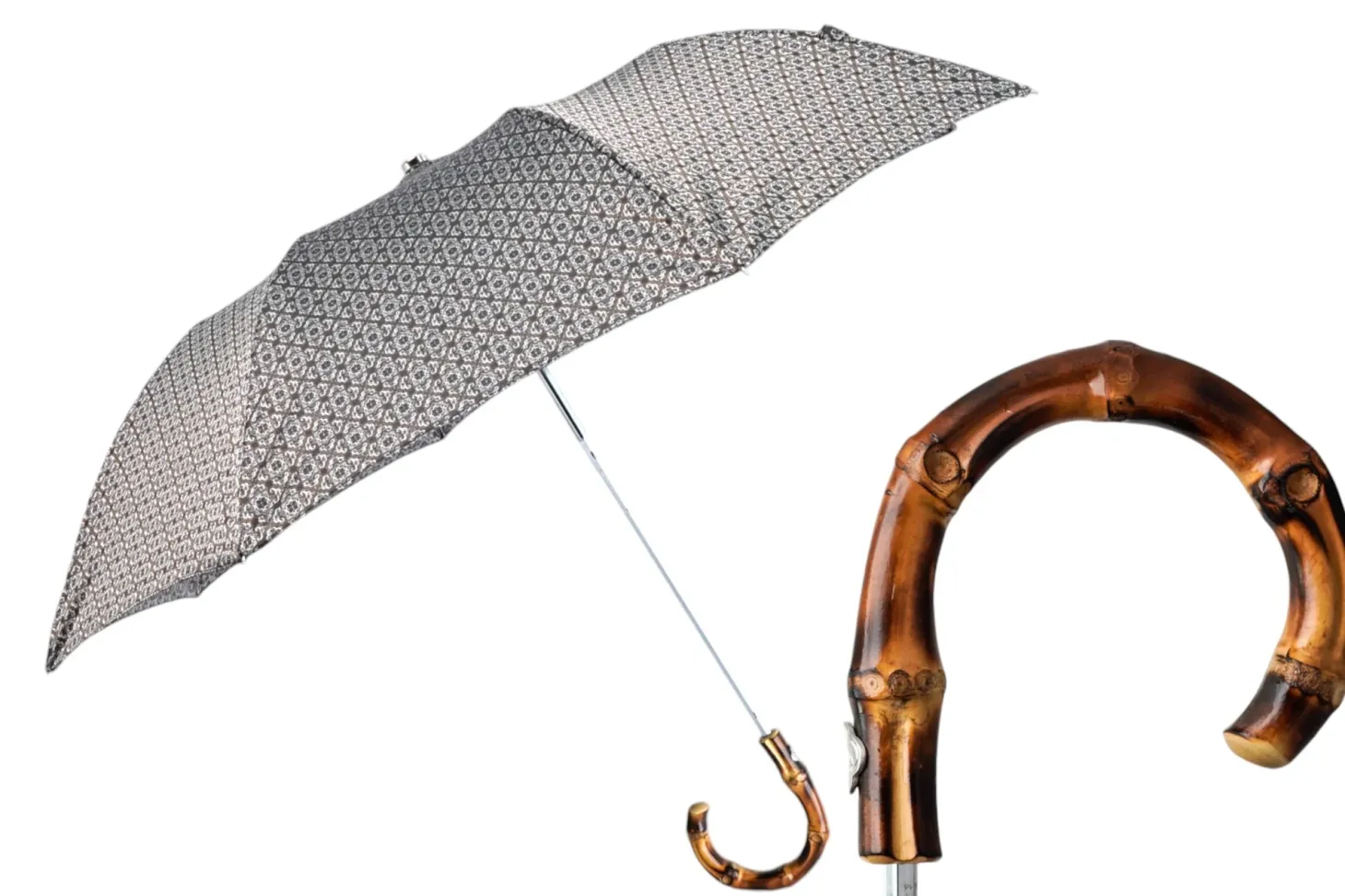Luxury Foldable Umbrella with Bamboo Handle and Distinctive Designs