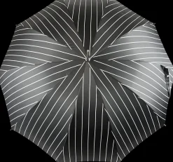 Luxury Gents Black Pinstripe Umbrella with Jaguar Handle