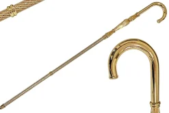Luxury Gold plated 24K walking stick encrusted with thousands of cryst