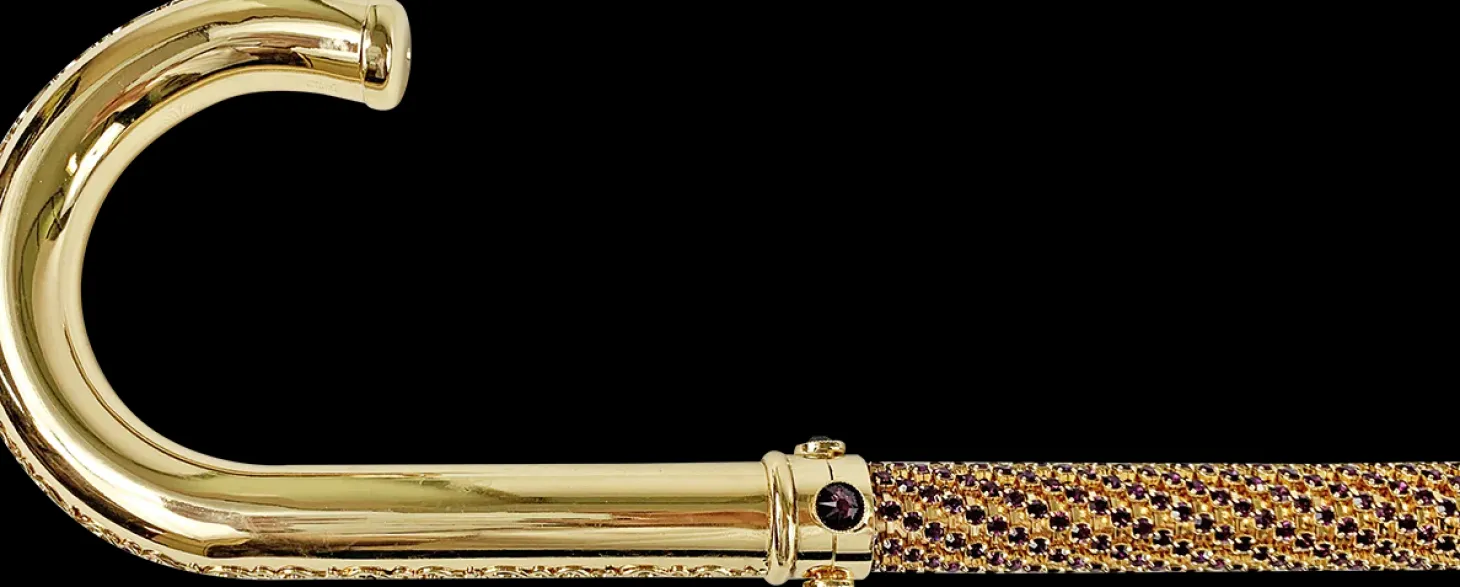 Luxury Gold plated 24K walking stick encrusted with thousands of ameth