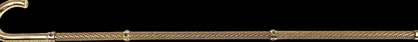Luxury Gold plated 24K walking stick encrusted with thousands of ameth